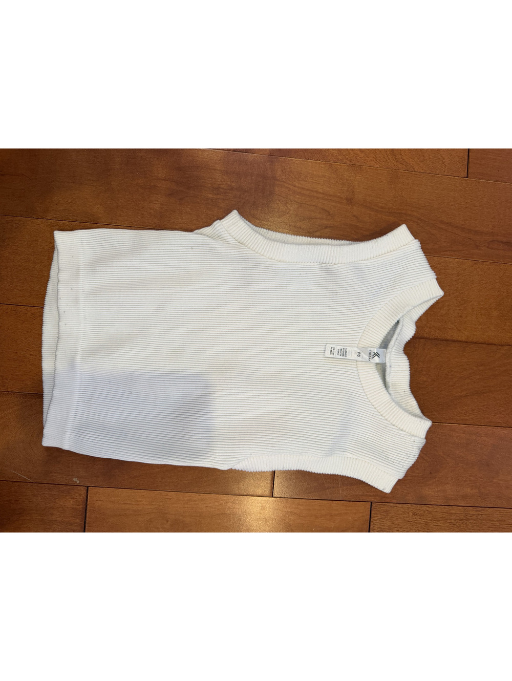 Kyodan White Ribbed Sleeveless Top